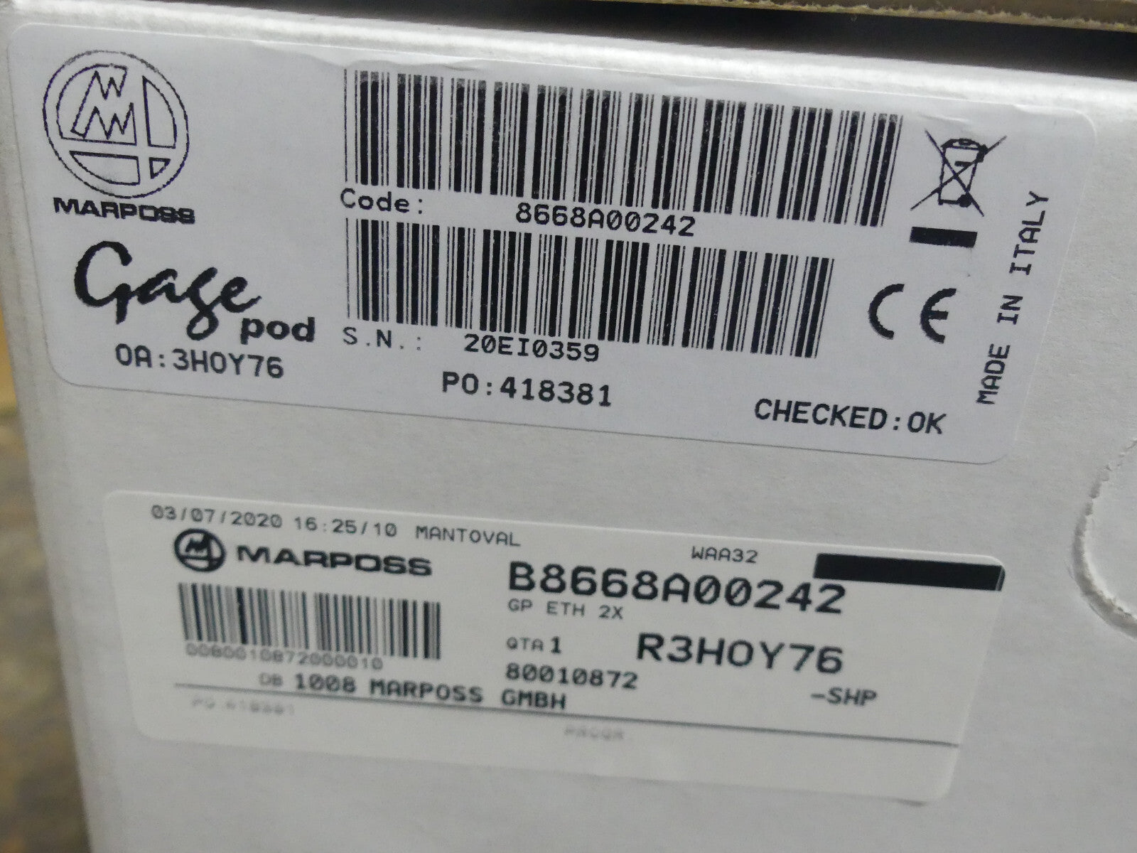 Marposs Gagepod  2XLVDT 4x4 VEAM  8668A00242