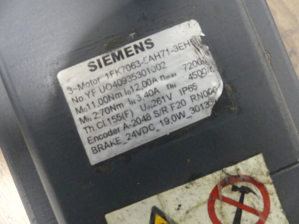 Siemens 1FK7063-5AH71-3EH5 Stecker beschädigt S.Bilder