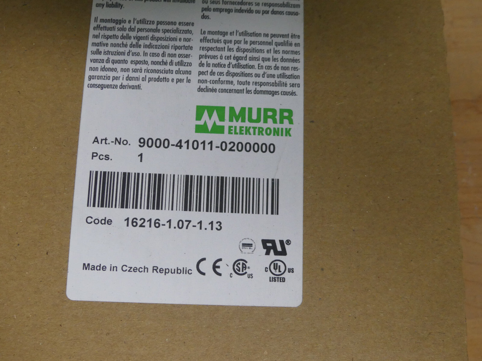 MURR ELEKTRONIK 9000-41011-0200000