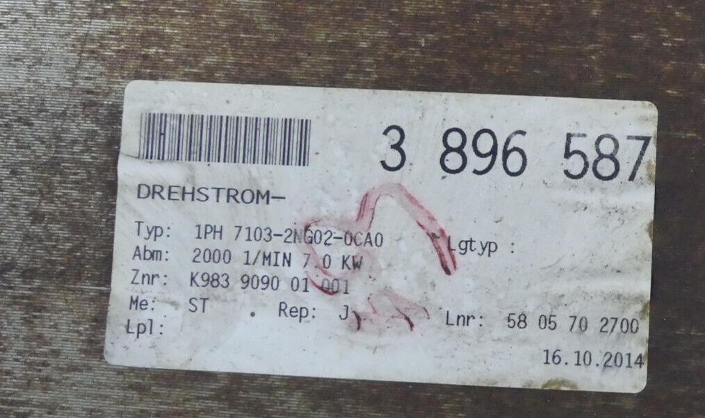 SIEMENS 1PH7103-2NG02-0CA0