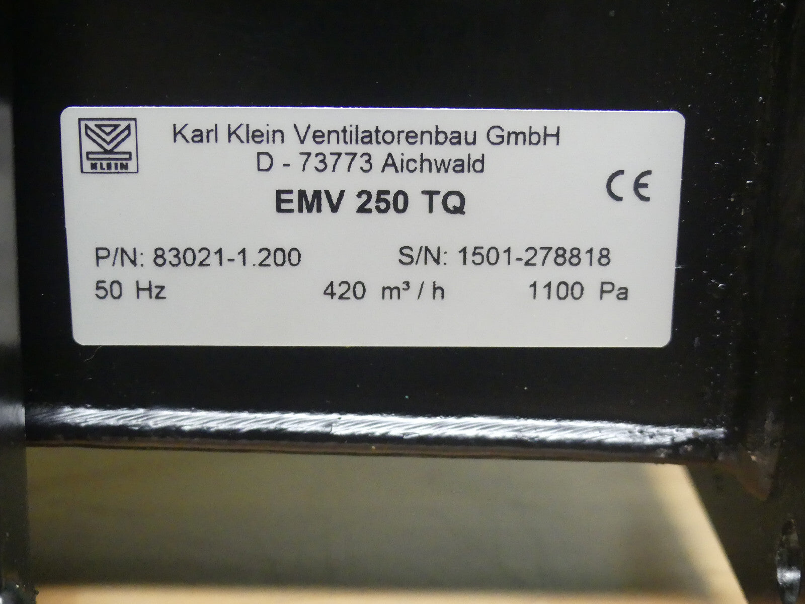 karl klein ventilatorenbau EMV 250 TQ