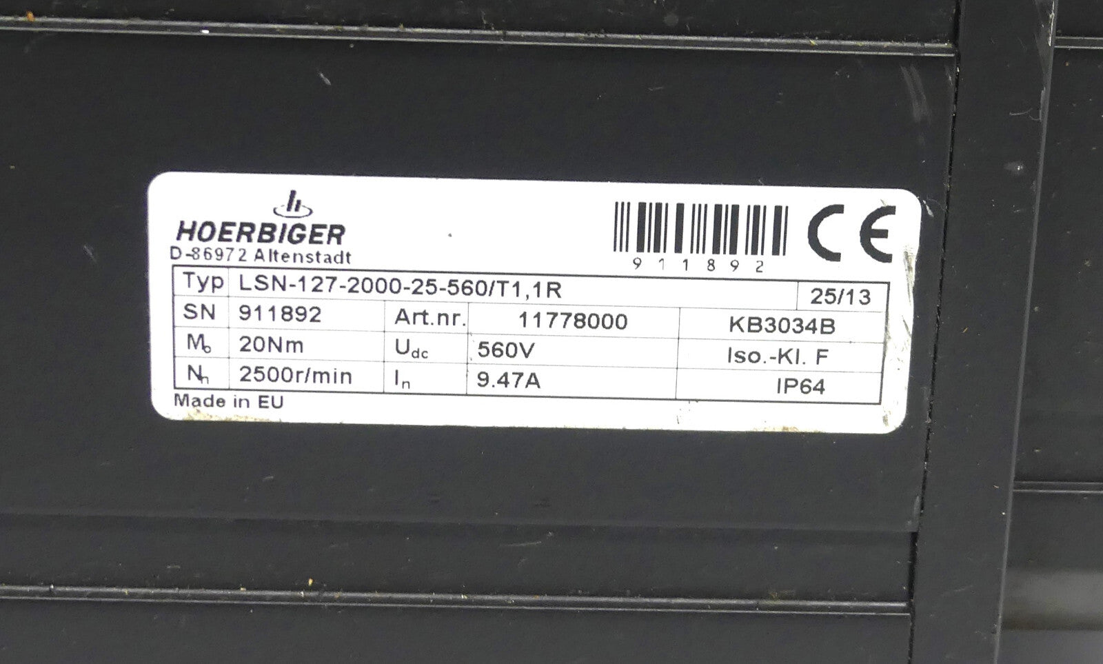 HOERBIGER LSN-127-2000-25-560/T1,1R (leicht beschädigt)
