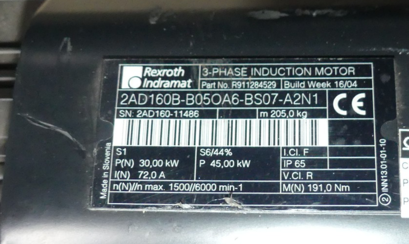REXROTH 2AD160B-B05OA6-BS07-A2N1