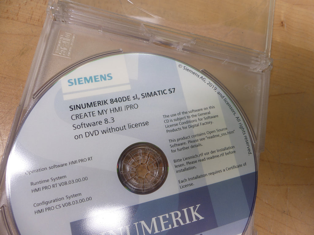 Siemens 6fc5867-3yc80-oya8 / ver.08.03.00.00 software 8.3 s.Bilder