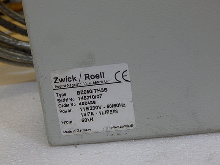 Zwick Roell Steurung Schrank für Härteprüfmaschine BZ050/TH3S  Ungeprüft
