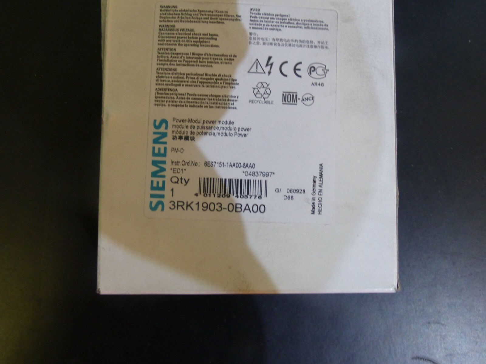 Siemens 3RK 1903-0BA0 // 3RK1903-0BA0 s. Bilder