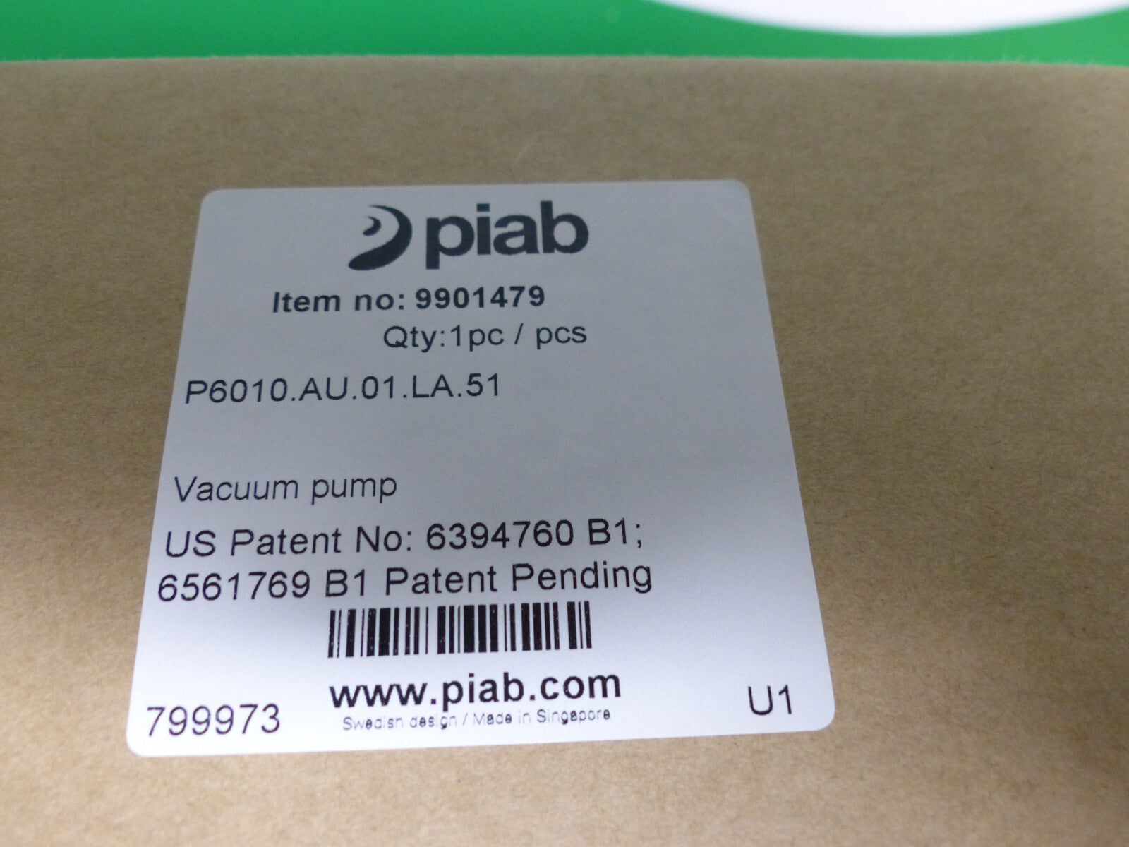 PIAB VACUUM PRODUCTS P6010.AU.01.LA.51 / P6010AU01LA51  s.Bilder