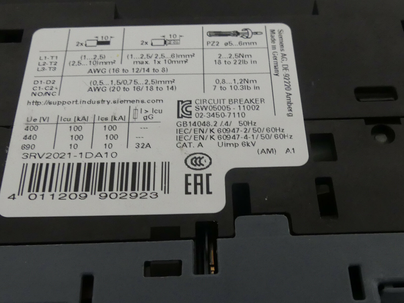 Siemens 3RV2021-1DA10