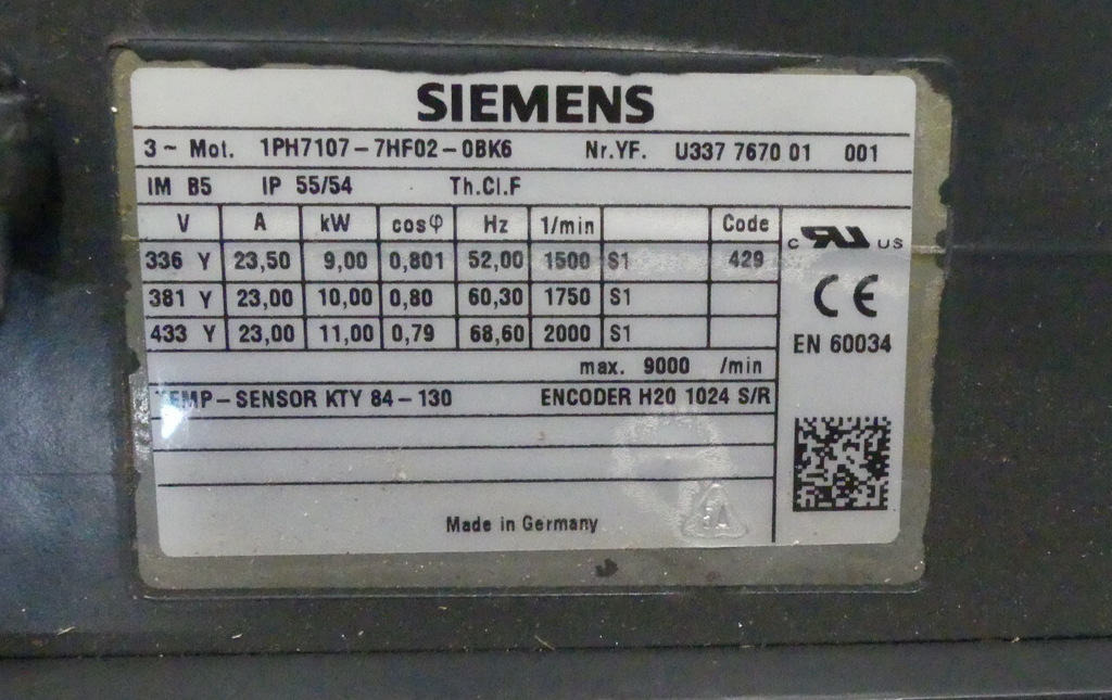 SIEMENS 1PH7107-7HF02-0BK6