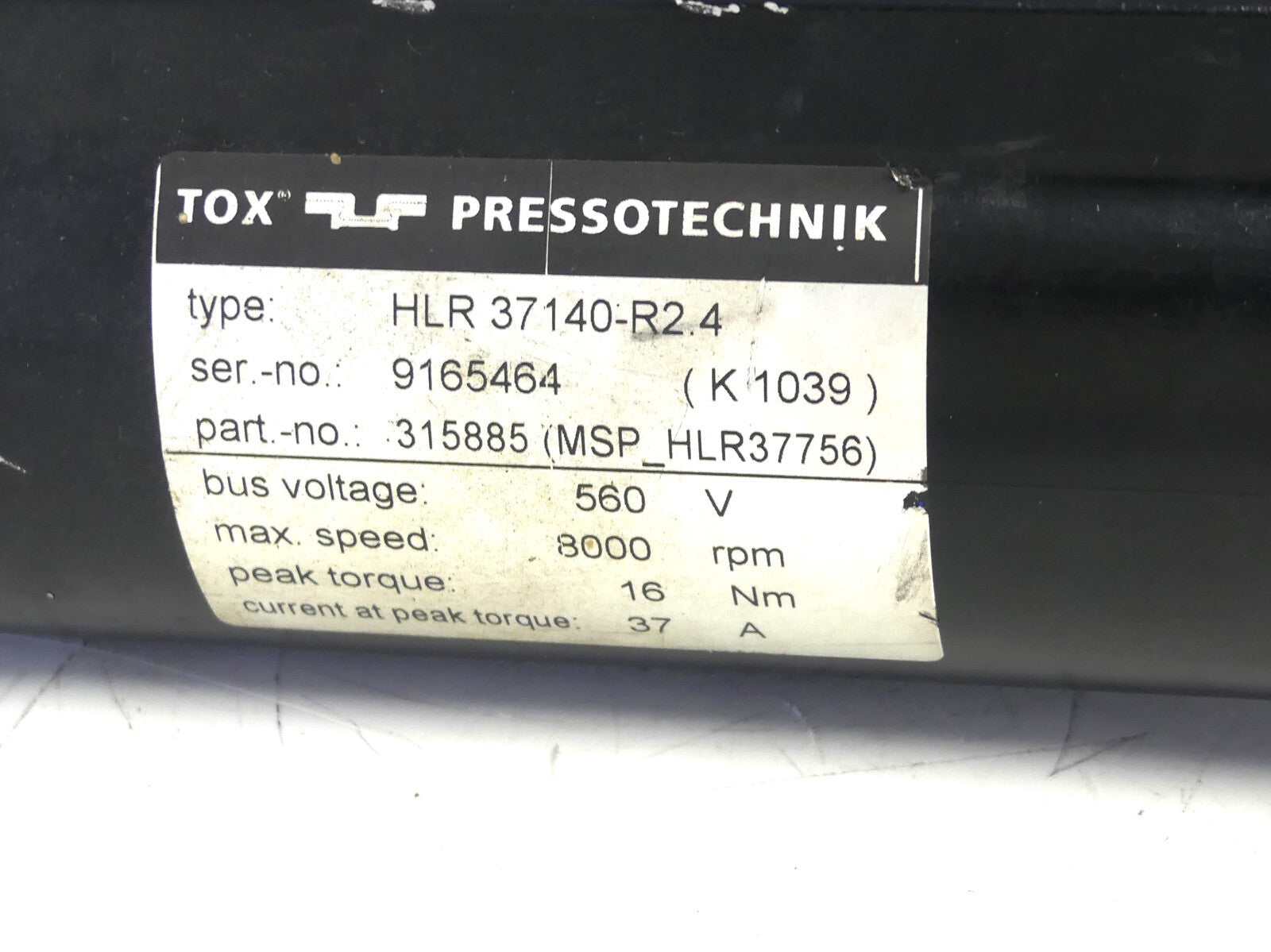 TOX PRESSOTECHNIK HLR37140-R2.4 SERVOMOTOR