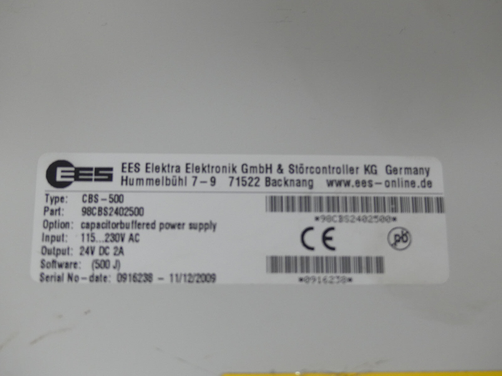 ess elektra cbs -500 cbs 2402 s.Bilder