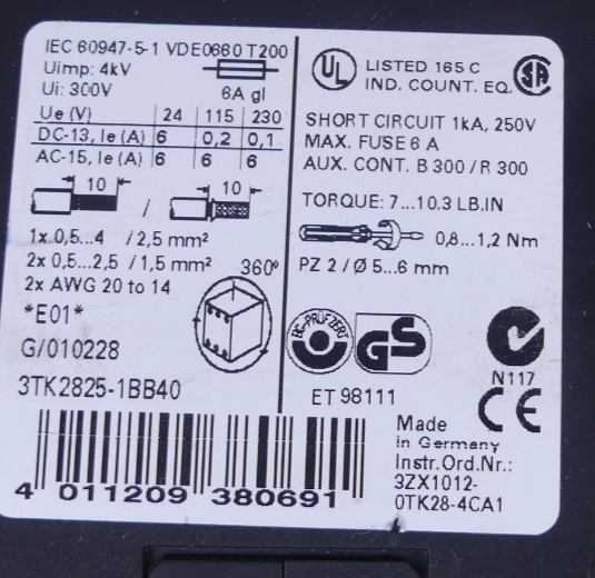 Siemens SIGUARD 3TK2825-1BB40