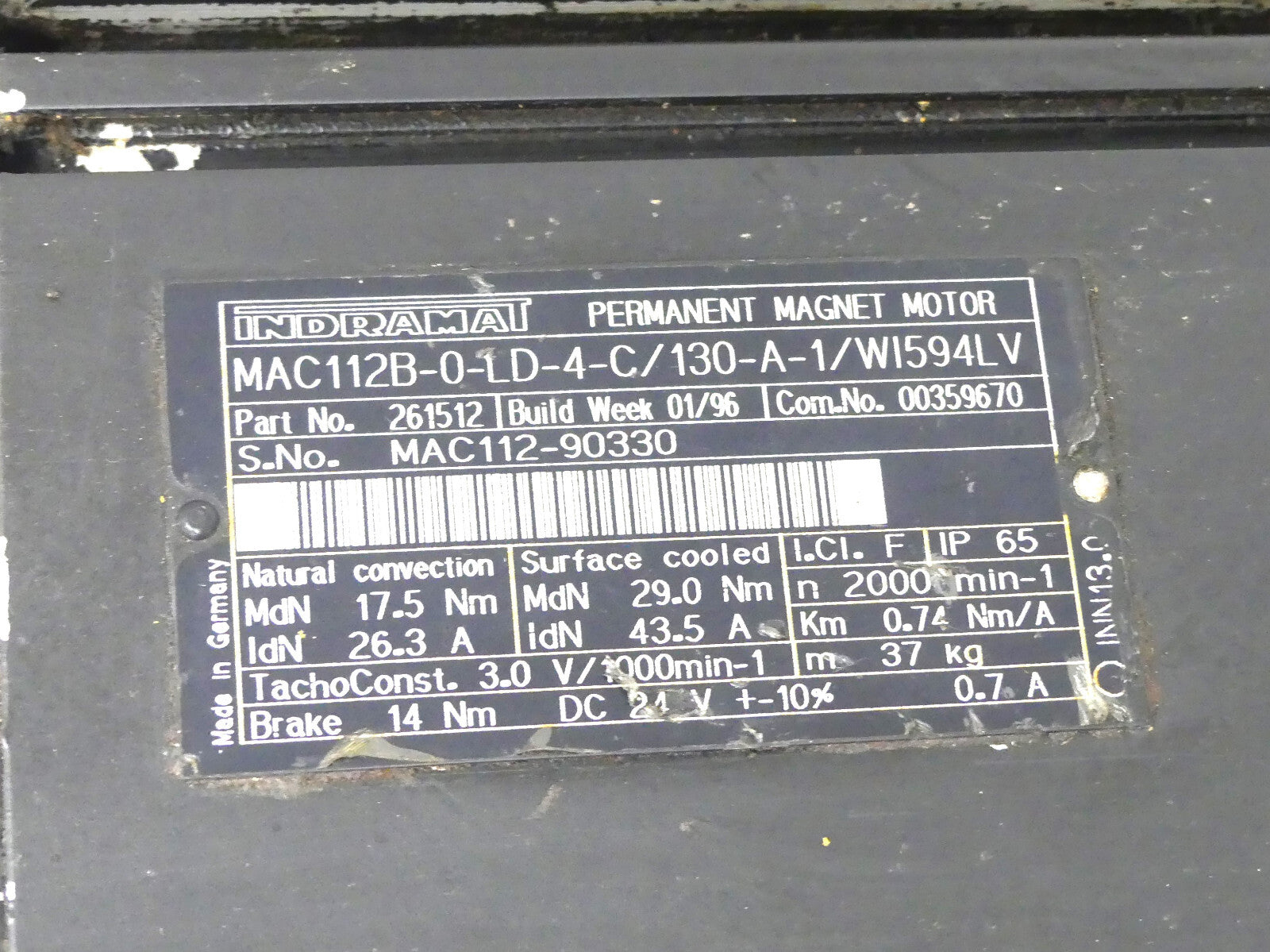 INDRAMAT MAC112B-0-LD-4-C/130-A-1/WI594LV