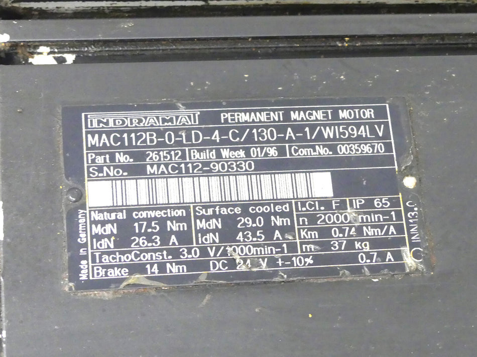 INDRAMAT MAC112B-0-LD-4-C/130-A-1/WI594LV