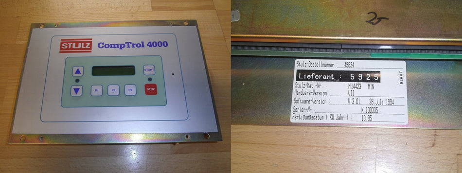 Stulz CompTrol 4000 Operator Interface Panel Display