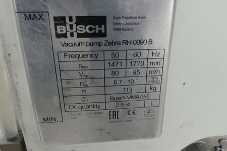 BUSCH VACUUM PUMP ZEBRA  RH 0090 B