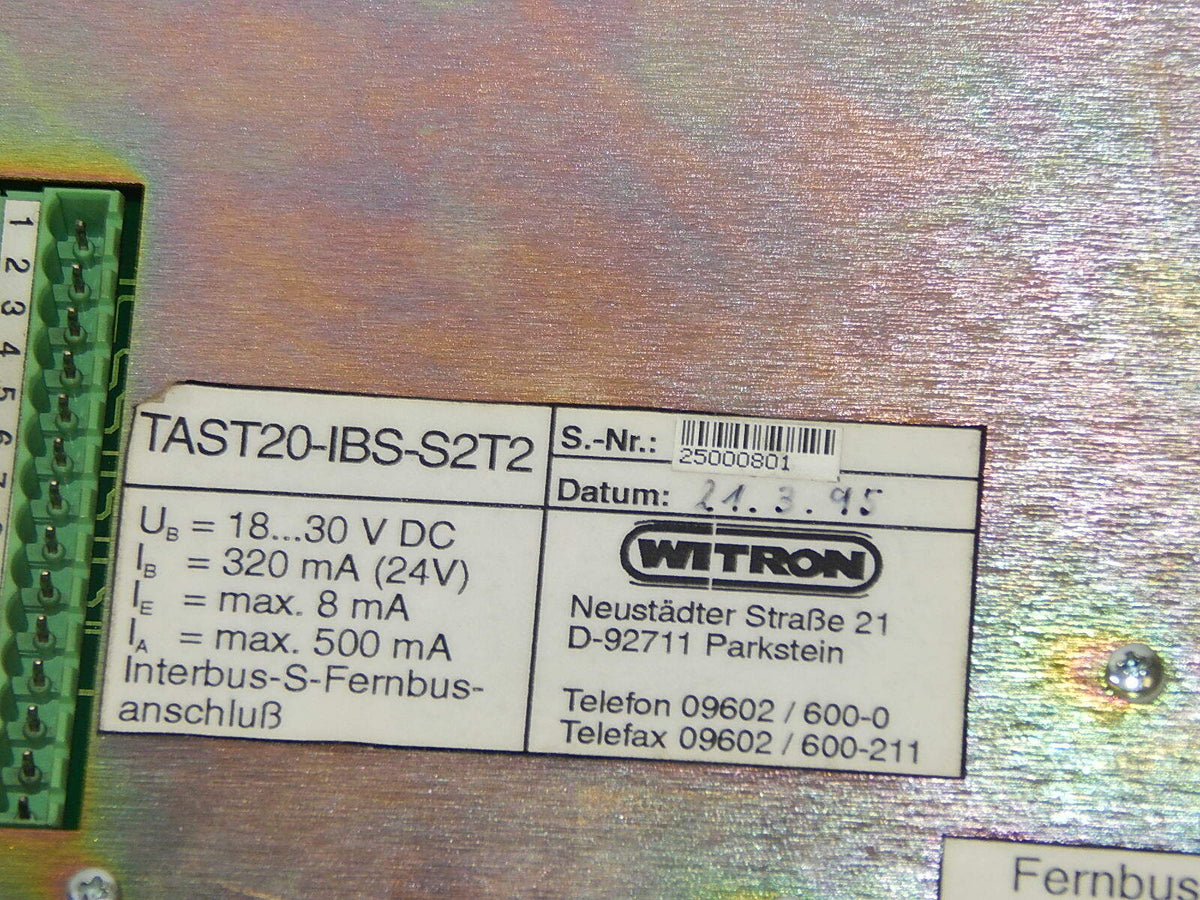Witron Tastatur  TAST20-IBS-S2T2 used