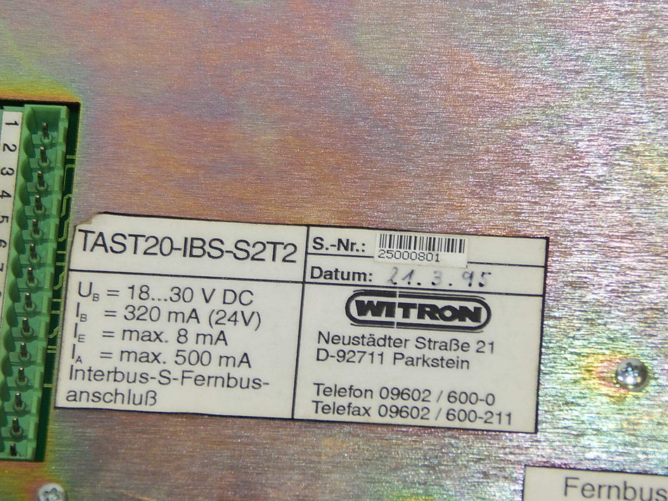 Witron Tastatur  TAST20-IBS-S2T2 used