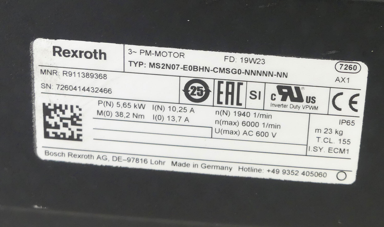 REXROTH MS2N07-E0BHN-CMSG0-NNNNN-NN