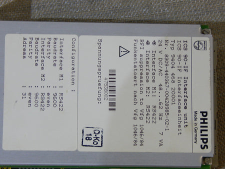 Philips ICS  90-IF   Interface unit Typ.9404 468 20001 