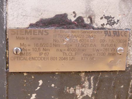 SIEMENS 3~Brushless-Servomotor 1FT6084-8ah71-2ag2