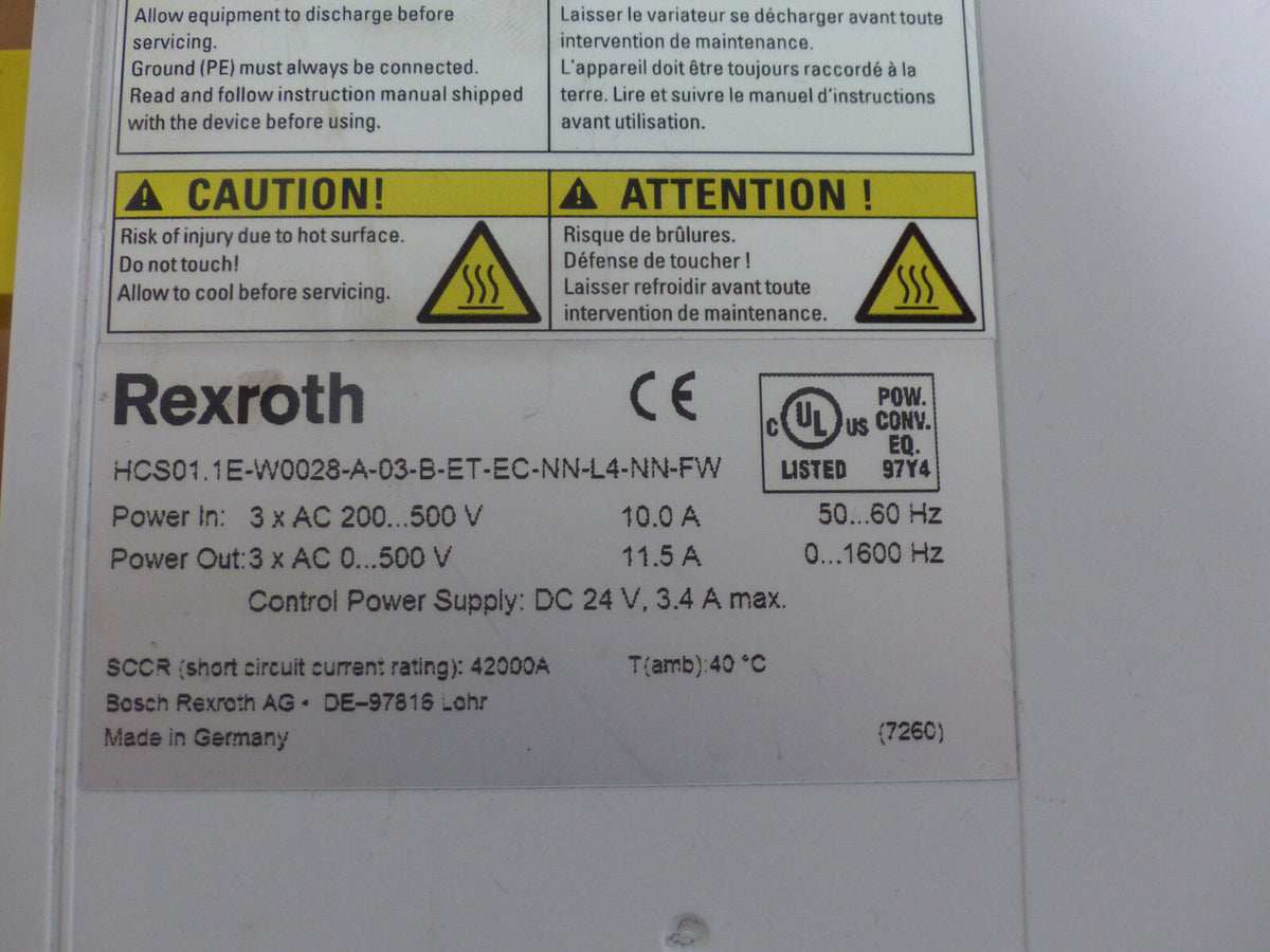 Bosch Rexroth HCS01.1E-W0028-A-03-B-ET-EC-NN-L4-NN-FW