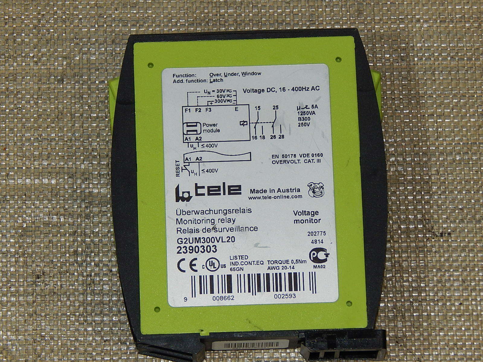 Tele Haase G2UM300VL20 Relais Spannungsüberwachung Monitoring relay 