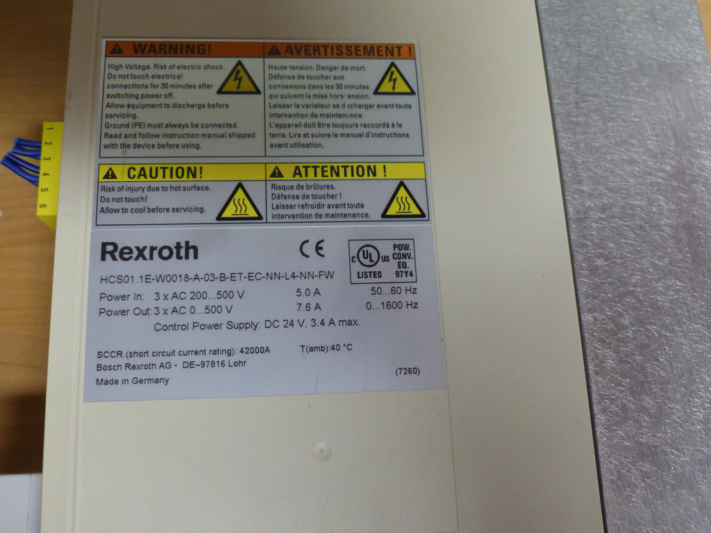 REXROTH HCS01.1E-W0018-A-03-B-ET-EC-NN-L4-NN-FW Servo drive