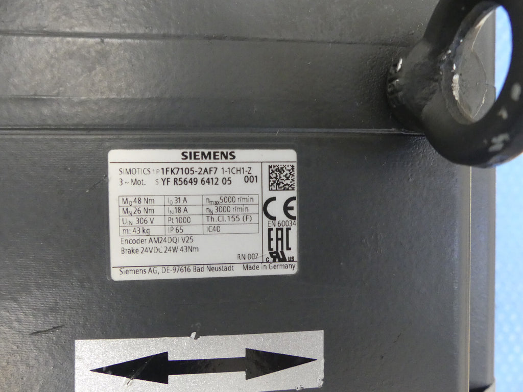 SIEMENS 1FK7105-2AF7 1-1CH1-Z DETEKT