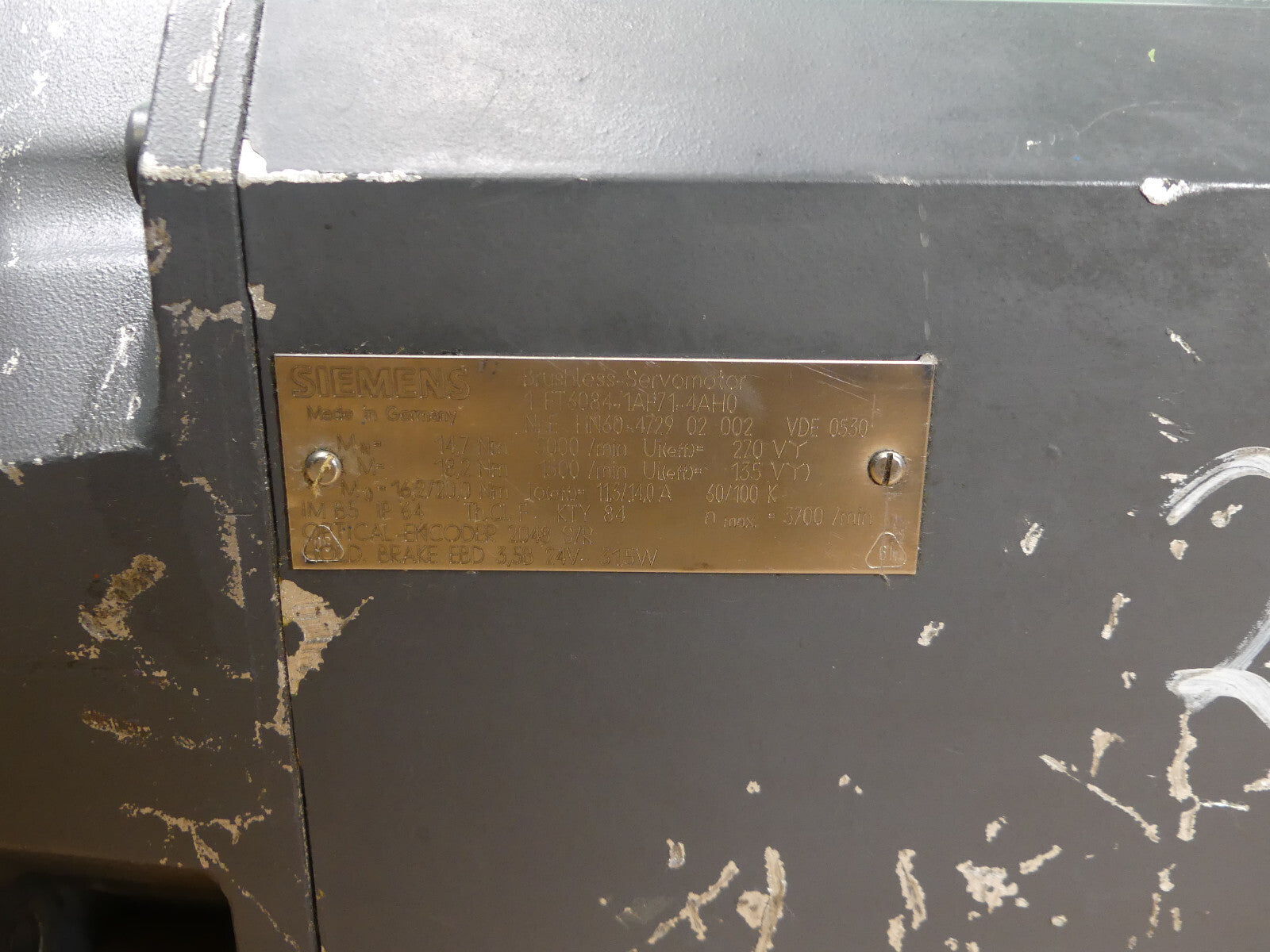 SIEMENS 1FT6084-1AF71-4AH0 BRUSHLESS-SERVOMOTOR leicht beschädgit s.Bilder