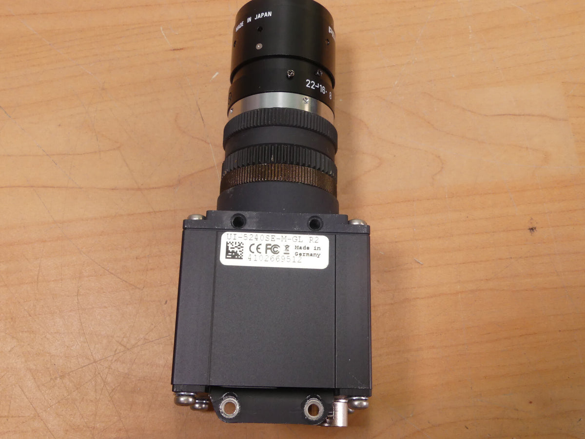 IDS Monochrom-Kamera UI-5240SE-M-GL  R2   UI-5240SE-M-GLR2  mit Objektiv