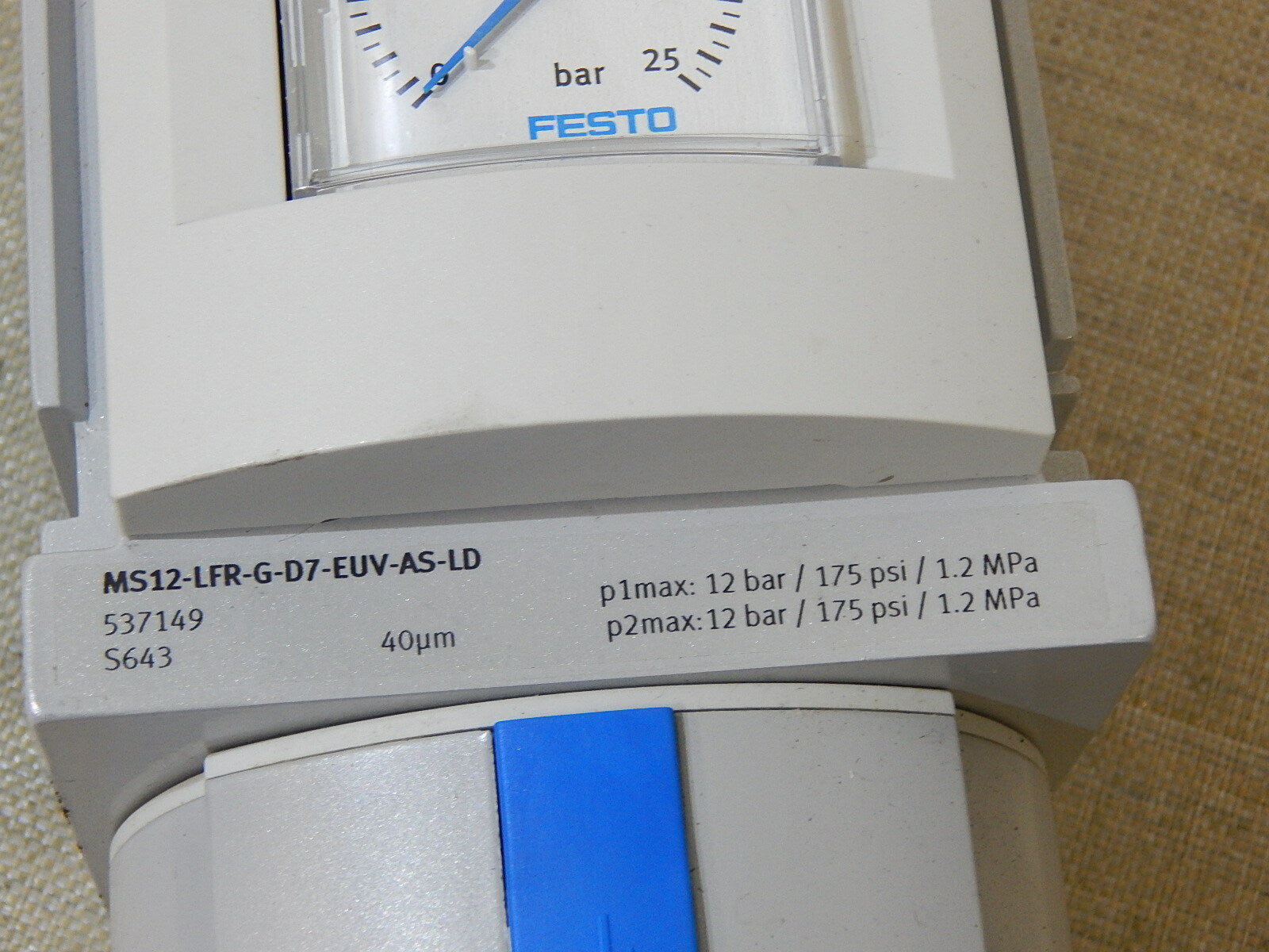 Festo Filter-Regelventil MS12-LFR-G-D7-EUV-AS-LD Unbenutzt