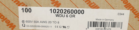 100x Weidmüller WDU 6 OR WDU6OR  1020260000