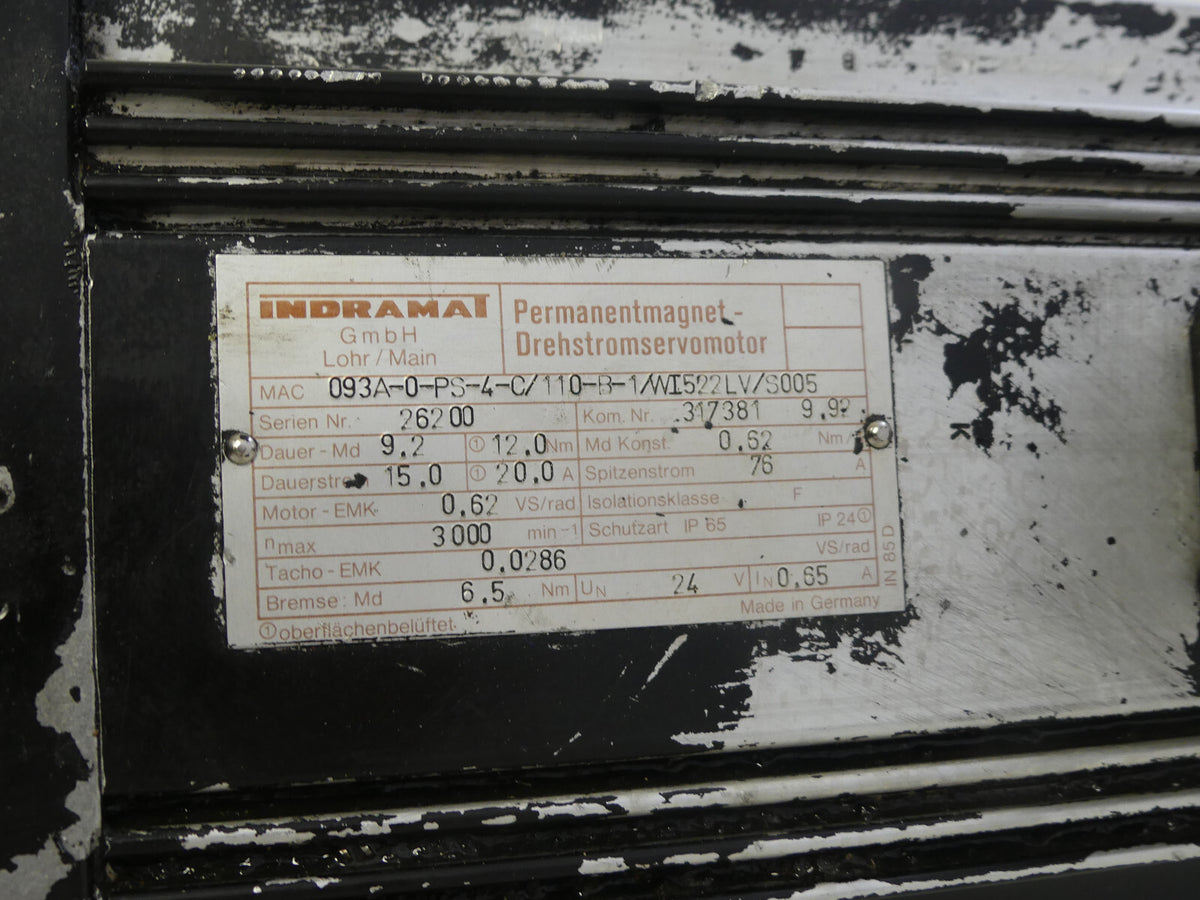 MAC 093A-0-PS-4-C/110-B-1/WI522LV/S005, INDRAMAT