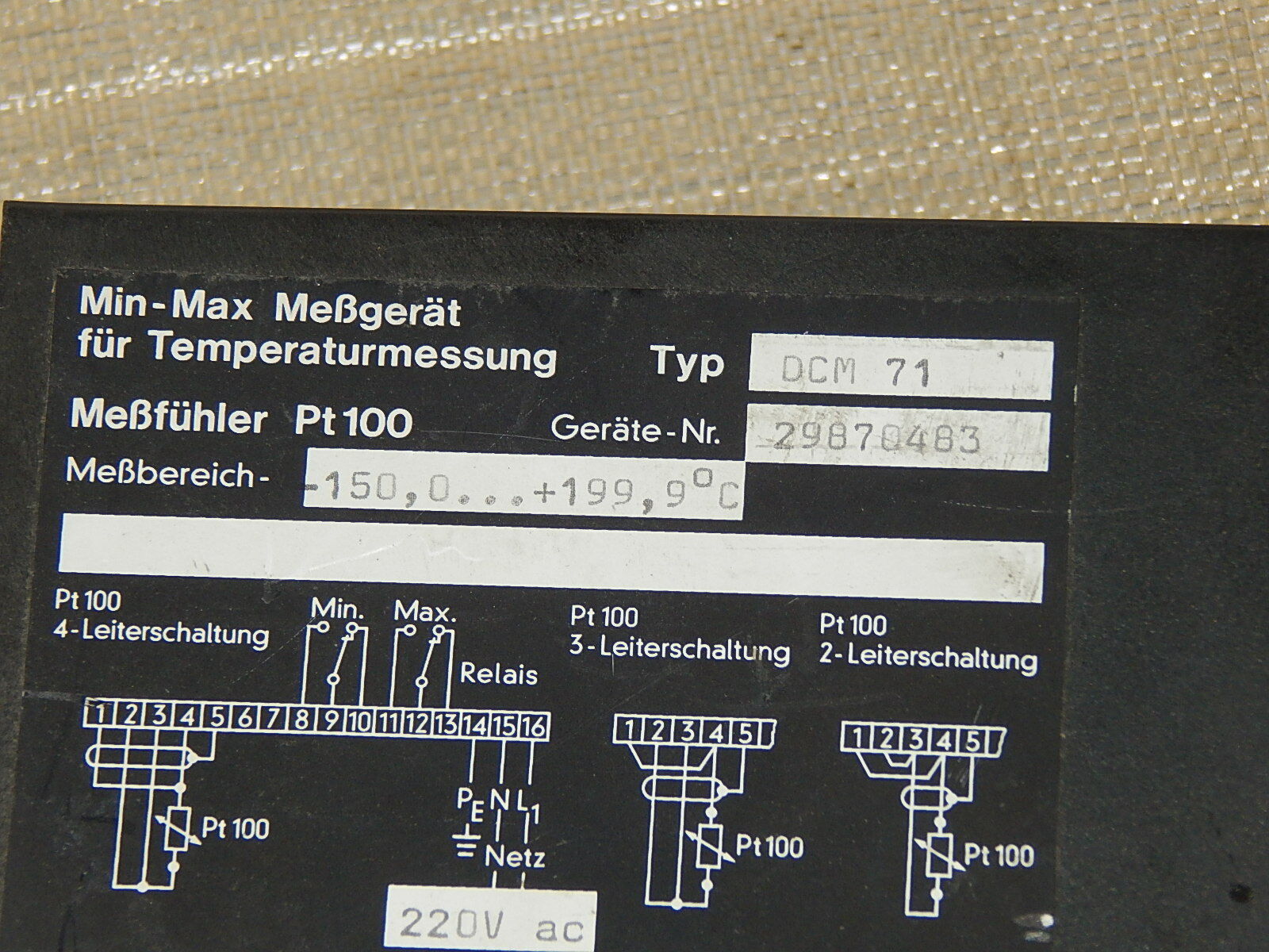 E-T-A Digital-Messgerät für Temperaturmessung DCM 71 Gerätnr: 29870483 