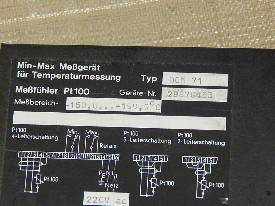 E-T-A Digital-Messgerät für Temperaturmessung DCM 71 Gerätnr: 29870483 