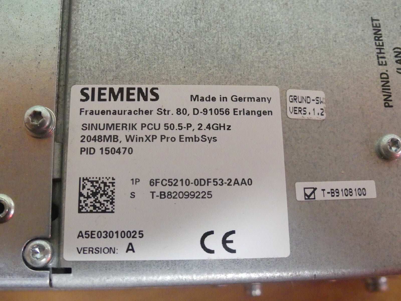 SIEMENS SINUMERIK PCU 50.5-P   6FC5210-0DF53-2AA0