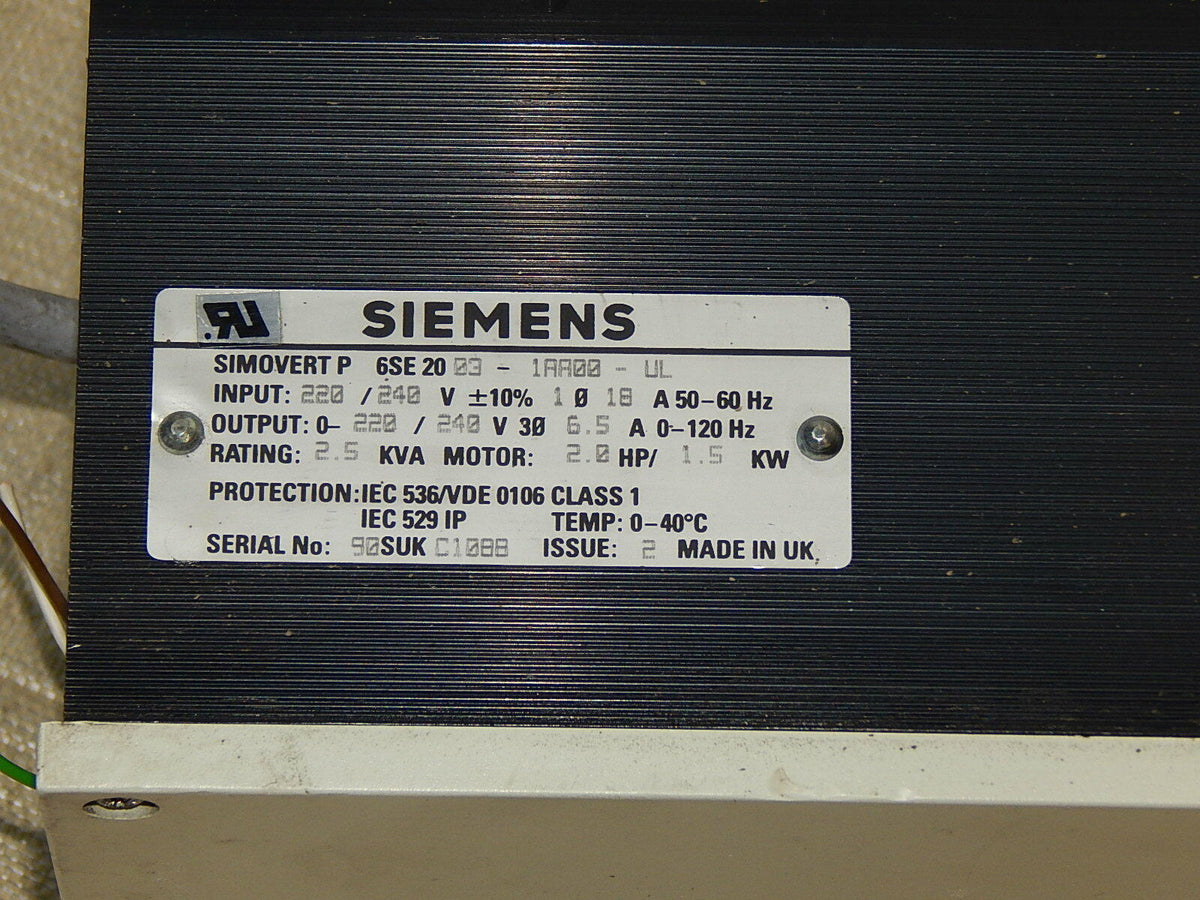  Simoreg SIEMENS  6SE2003-1AA00-UL used