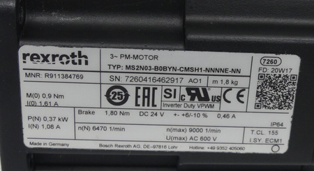 Rexroth MS2N03-B0BYN-CMSH1-NNNNE-NN unbenutzter