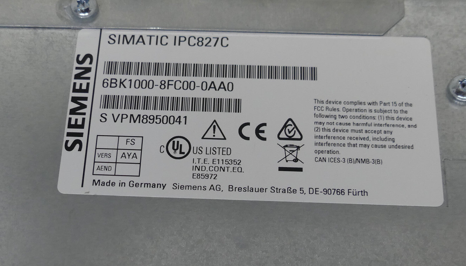 Siemens Simatic Box PC IPC827C 6bk1000-8fc00-0aa0 defekt s.Bilder