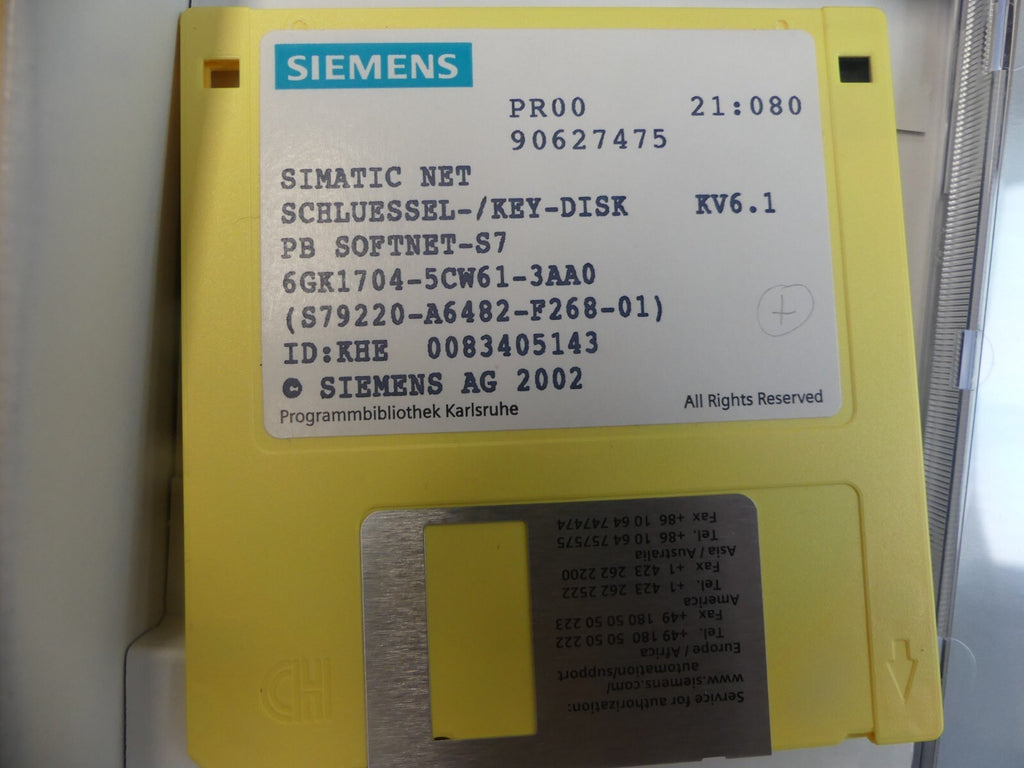 SIEMENS 6GK1704-5CW61-3AA0 Runtime Software + 6GK1704-0AA07-3AA0