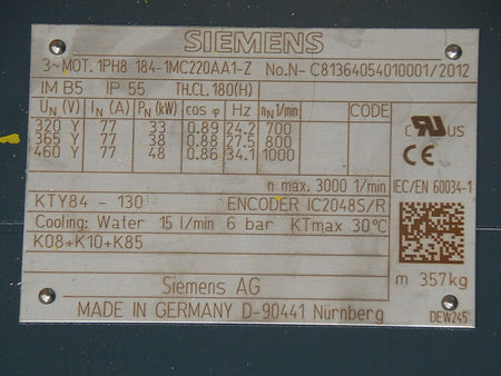 Siemens 1PH8 184-1MC220AA1-Z // 1PH8184-1MC220AA1-Z Neuwertig