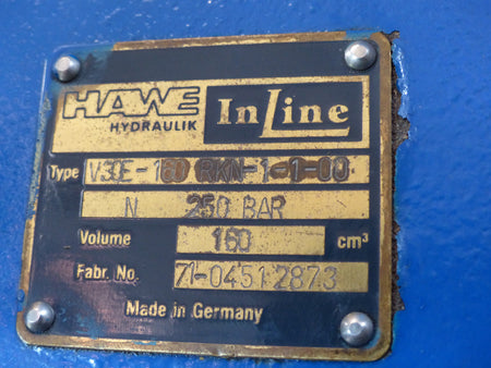 HAWE Hydraulik  Pumpe  V30E-160 RKN-1-1-00 250 BAR used s.Bilder