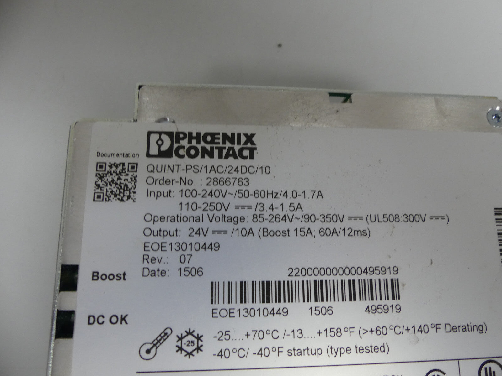 Phoenix Contact 2866763 Quint-PS/1AC/24DC/10