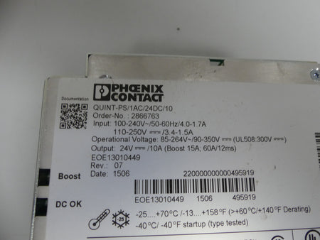 Phoenix Contact 2866763 Quint-PS/1AC/24DC/10