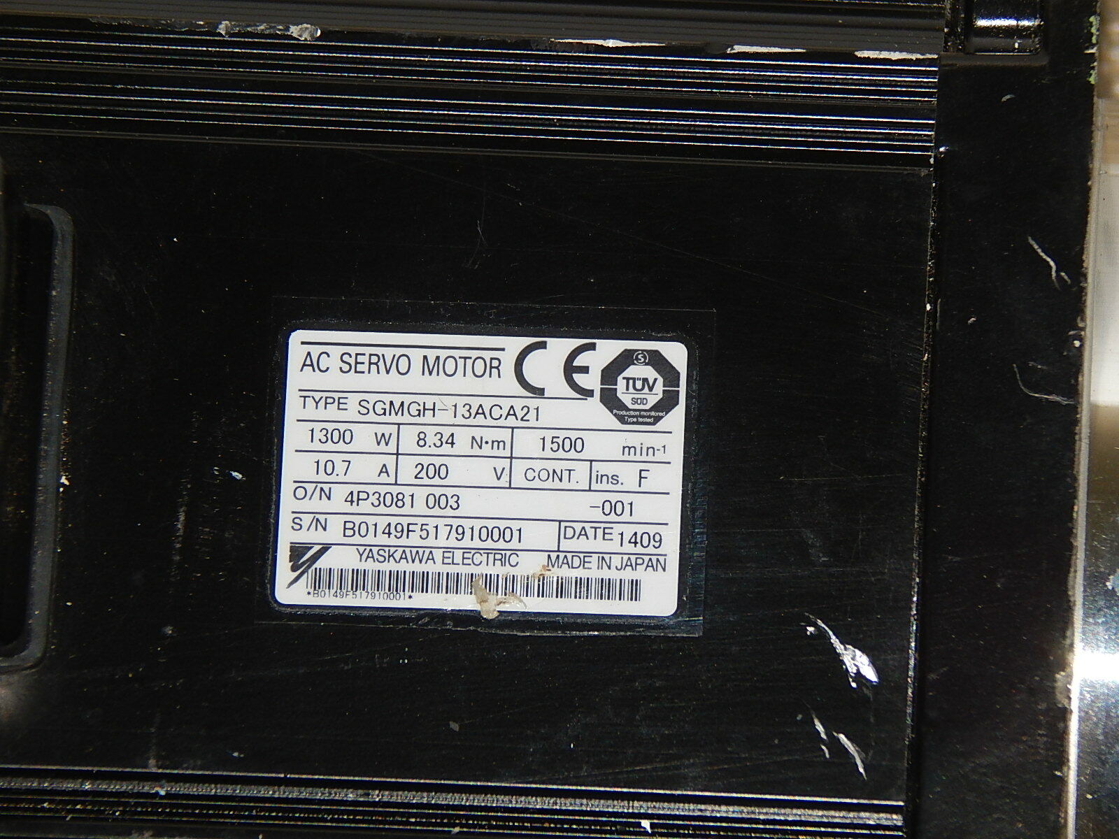 Yaskawa Servomotor SGMGH-13ACA21 used s.Bilder