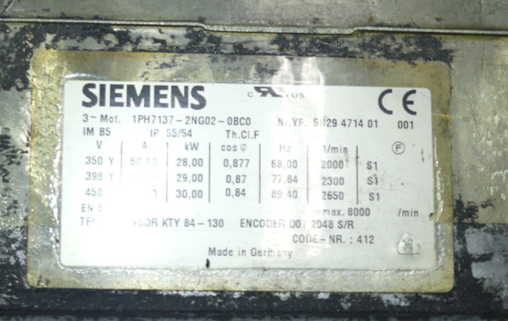 SIEMENS 1PH7137-2NG02-0BC0