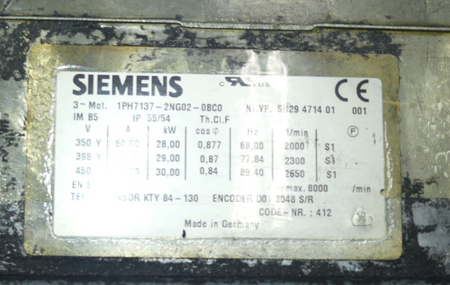 SIEMENS 1PH7137-2NG02-0BC0