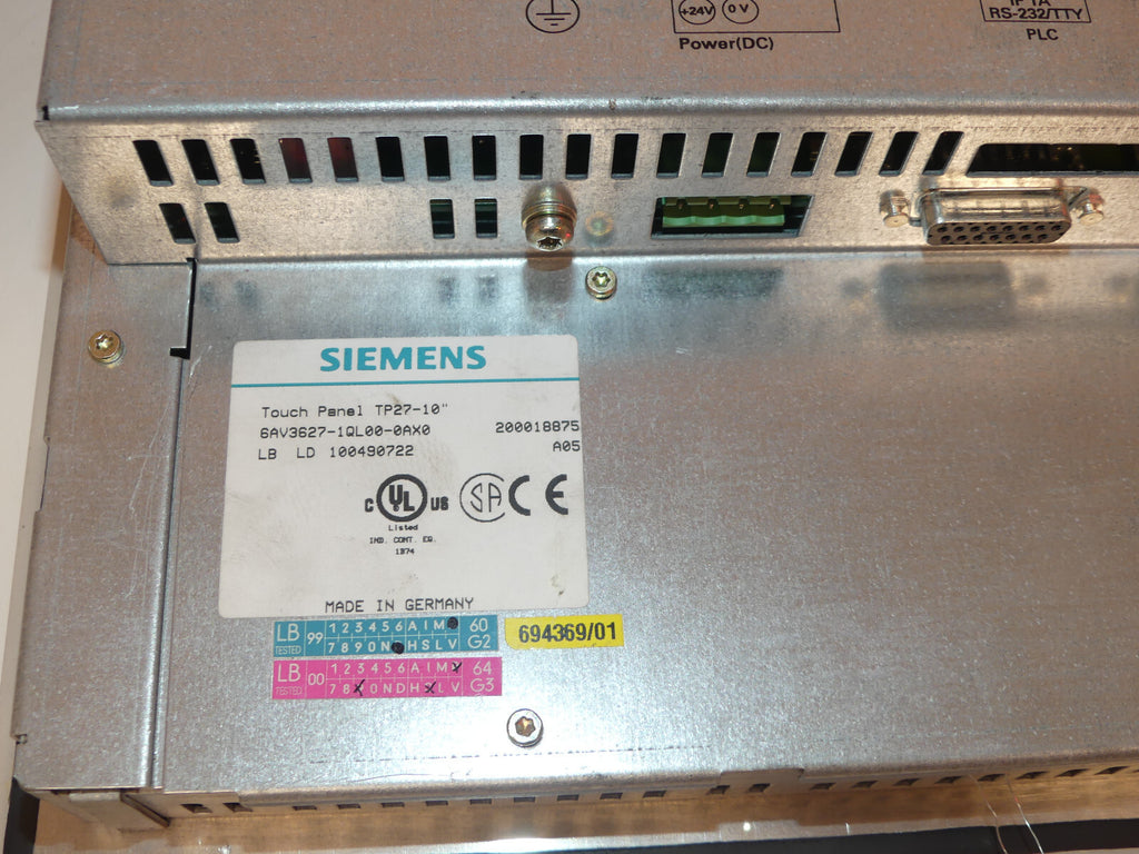 Siemens Touch Panel 6AV3627-1QL00-0AX0