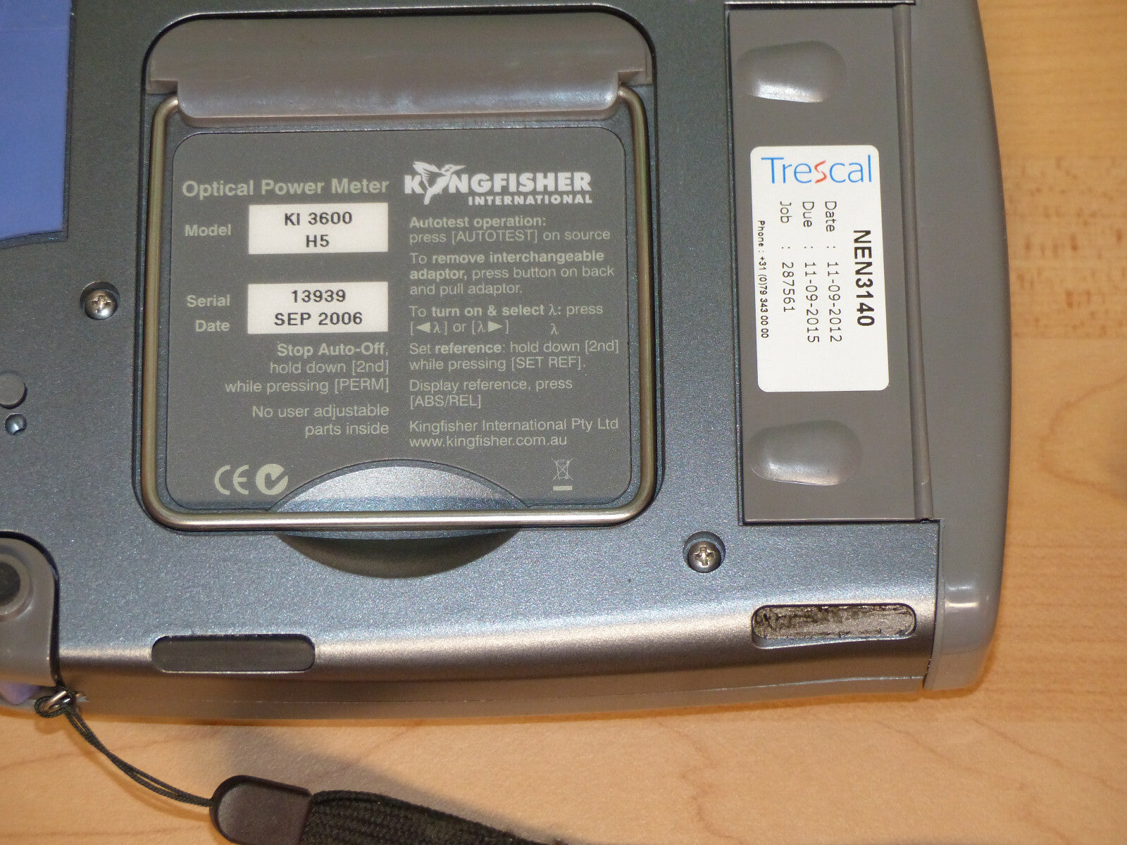 Kingfischer  Optical Power Meter KI 3600  (Trescal NEN3140)